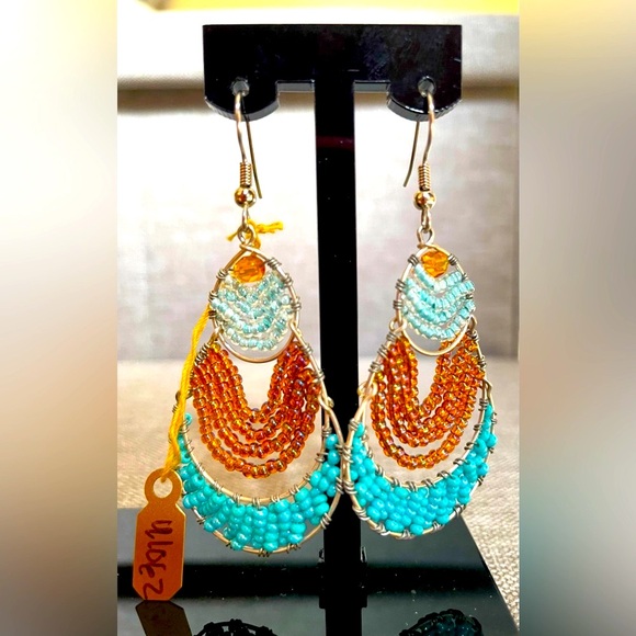 SIX PAIRS Pink and Blue Earrings in ONE Bundle!  Full Set of 6 Pairs / One Lot! - Picture 12 of 16